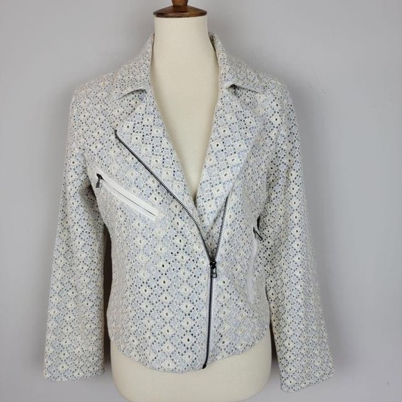 Anthropologie- Dolan Crochet Zip Moto Jacket - Picture 2 of 11